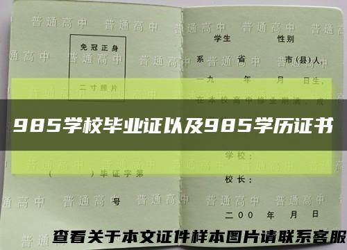 985学校毕业证以及985学历证书缩略图
