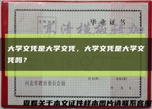 大学文凭是大学文凭，大学文凭是大学文凭吗？缩略图