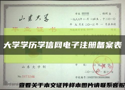 大学学历学信网电子注册备案表缩略图