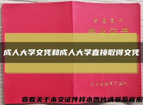 成人大学文凭和成人大学直接取得文凭缩略图