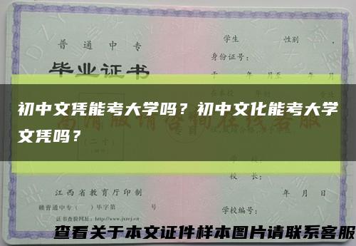 初中文凭能考大学吗？初中文化能考大学文凭吗？缩略图