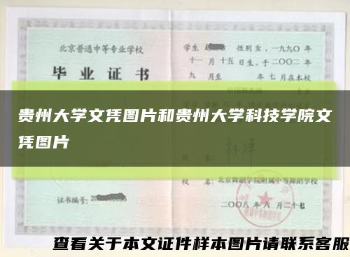 贵州大学文凭图片和贵州大学科技学院文凭图片缩略图
