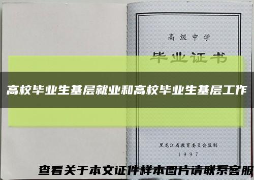 高校毕业生基层就业和高校毕业生基层工作缩略图