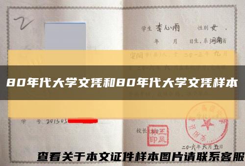 80年代大学文凭和80年代大学文凭样本缩略图