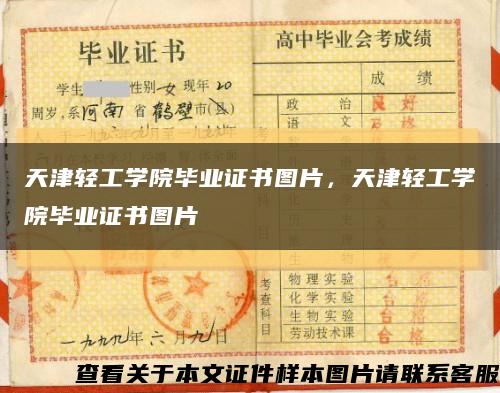 天津轻工学院毕业证书图片，天津轻工学院毕业证书图片缩略图