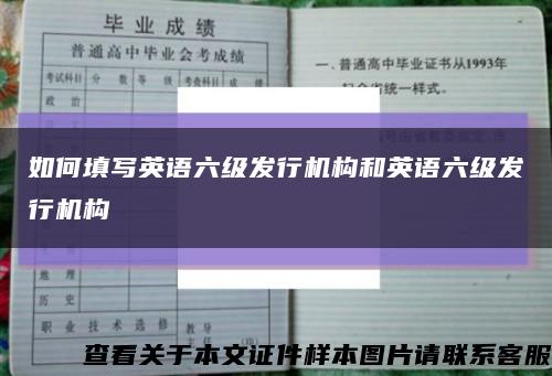 如何填写英语六级发行机构和英语六级发行机构缩略图