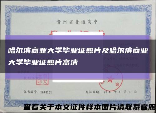 哈尔滨商业大学毕业证照片及哈尔滨商业大学毕业证照片高清缩略图