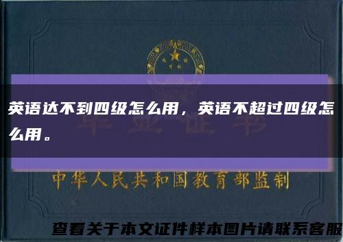 英语达不到四级怎么用，英语不超过四级怎么用。缩略图