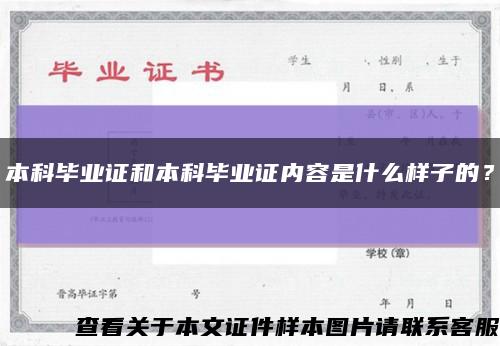本科毕业证和本科毕业证内容是什么样子的？缩略图