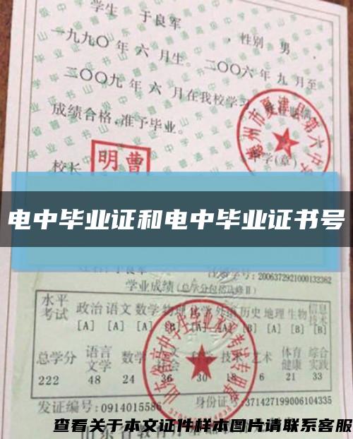 电中毕业证和电中毕业证书号缩略图