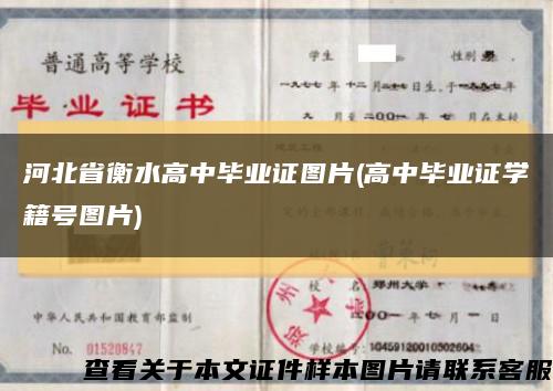 河北省衡水高中毕业证图片(高中毕业证学籍号图片)缩略图