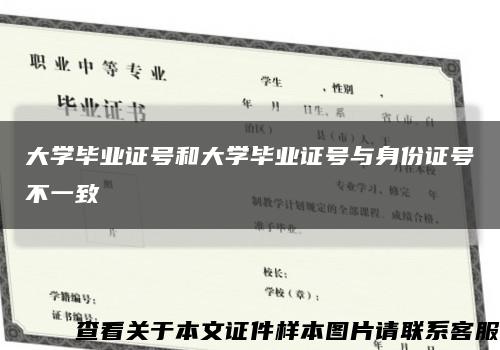 大学毕业证号和大学毕业证号与身份证号不一致缩略图