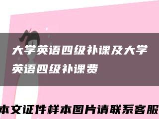 大学英语四级补课及大学英语四级补课费缩略图