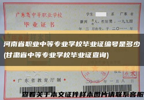 河南省职业中等专业学校毕业证编号是多少(甘肃省中等专业学校毕业证查询)缩略图