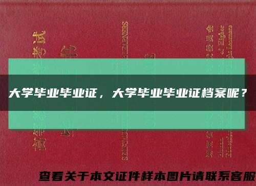大学毕业毕业证，大学毕业毕业证档案呢？缩略图