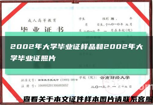 2002年大学毕业证样品和2002年大学毕业证照片缩略图