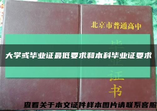 大学或毕业证最低要求和本科毕业证要求缩略图