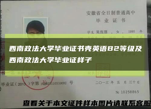 西南政法大学毕业证书壳英语B2等级及西南政法大学毕业证样子缩略图