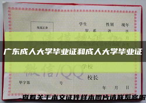 广东成人大学毕业证和成人大学毕业证缩略图