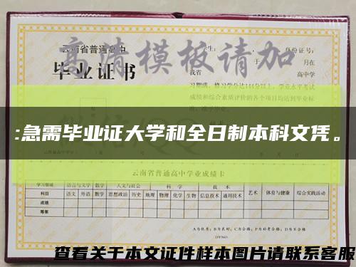 :急需毕业证大学和全日制本科文凭。缩略图