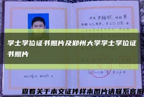 学士学位证书照片及郑州大学学士学位证书照片缩略图