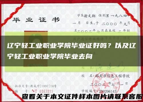 辽宁轻工业职业学院毕业证好吗？以及辽宁轻工业职业学院毕业去向缩略图