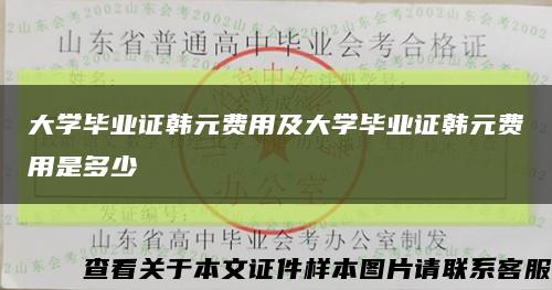 大学毕业证韩元费用及大学毕业证韩元费用是多少缩略图