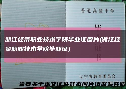 浙江经济职业技术学院毕业证图片(浙江经贸职业技术学院毕业证)缩略图