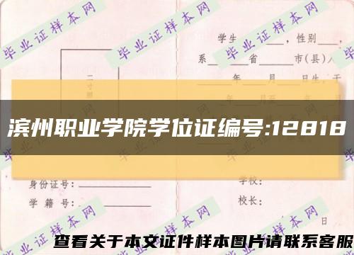 滨州职业学院学位证编号:12818缩略图
