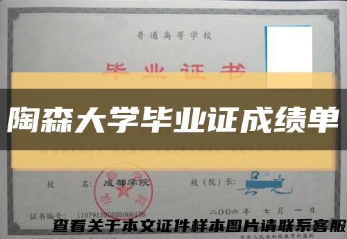 陶森大学毕业证成绩单缩略图