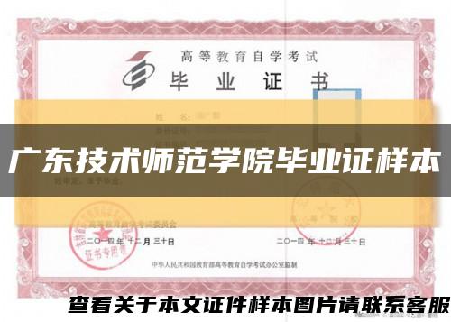 广东技术师范学院毕业证样本缩略图
