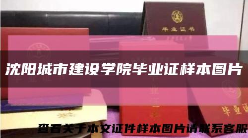 沈阳城市建设学院毕业证样本图片缩略图