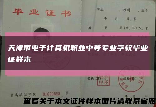 天津市电子计算机职业中等专业学校毕业证样本缩略图