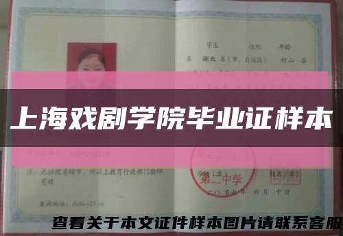 上海戏剧学院毕业证样本缩略图
