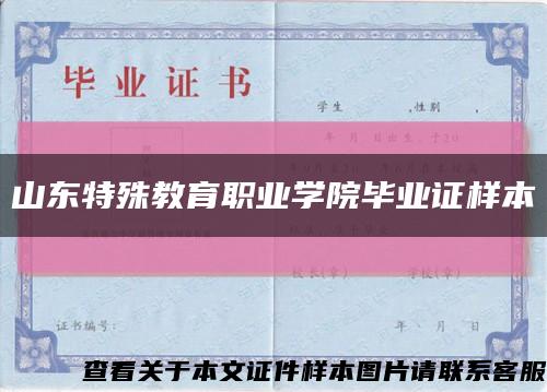 山东特殊教育职业学院毕业证样本缩略图