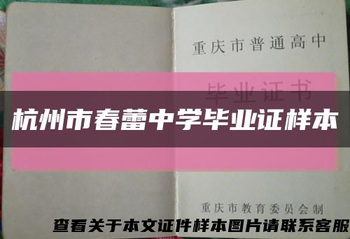 杭州市春蕾中学毕业证样本缩略图