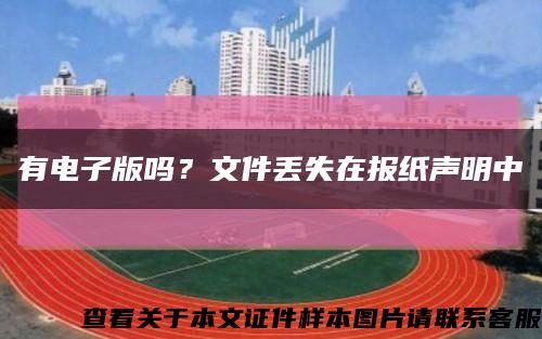 有电子版吗？文件丢失在报纸声明中缩略图