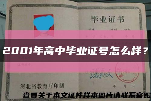 2001年高中毕业证号怎么样？缩略图