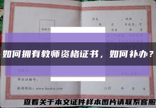 如何拥有教师资格证书，如何补办？缩略图