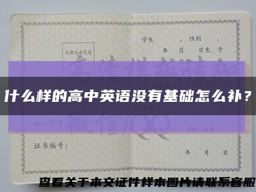 什么样的高中英语没有基础怎么补？缩略图