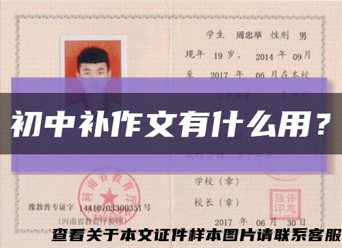 初中补作文有什么用？缩略图