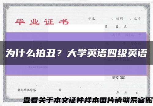 为什么拍丑？大学英语四级英语缩略图