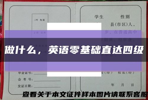 做什么，英语零基础直达四级缩略图