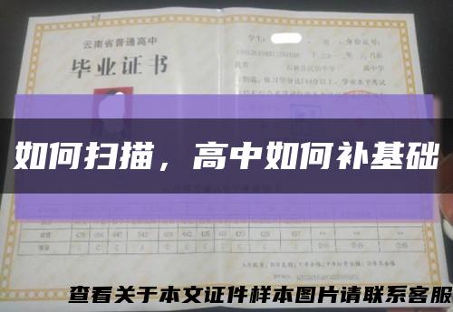 如何扫描，高中如何补基础缩略图