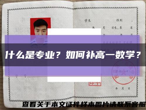 什么是专业？如何补高一数学？缩略图