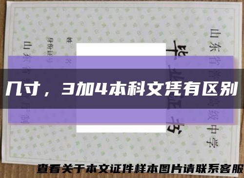 几寸，3加4本科文凭有区别缩略图