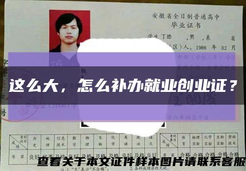 这么大，怎么补办就业创业证？缩略图