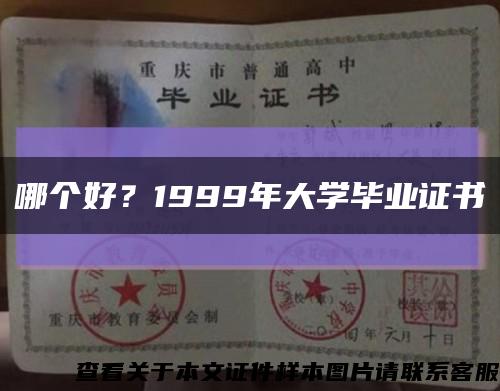 哪个好？1999年大学毕业证书缩略图