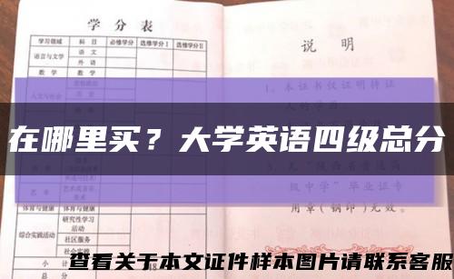 在哪里买？大学英语四级总分缩略图