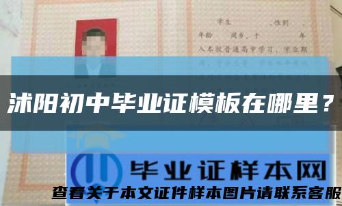 沭阳初中毕业证模板在哪里？缩略图